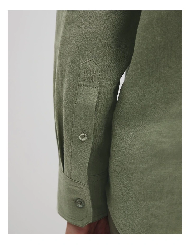 Organically Grown Linen Shirt in Sage image 5