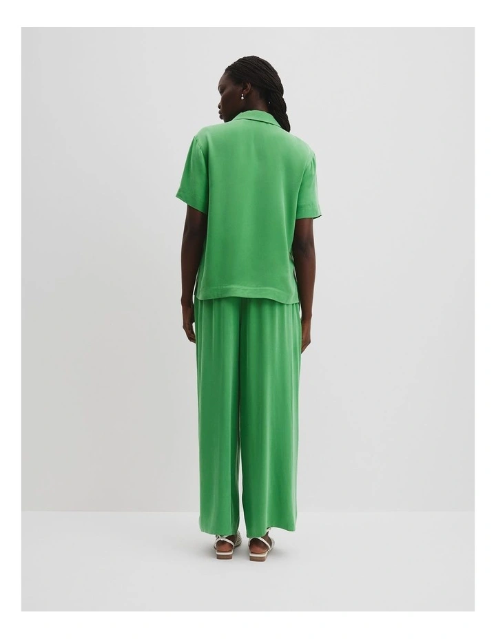 Short Sleeve Cupro Shirt in Jade Green image 4