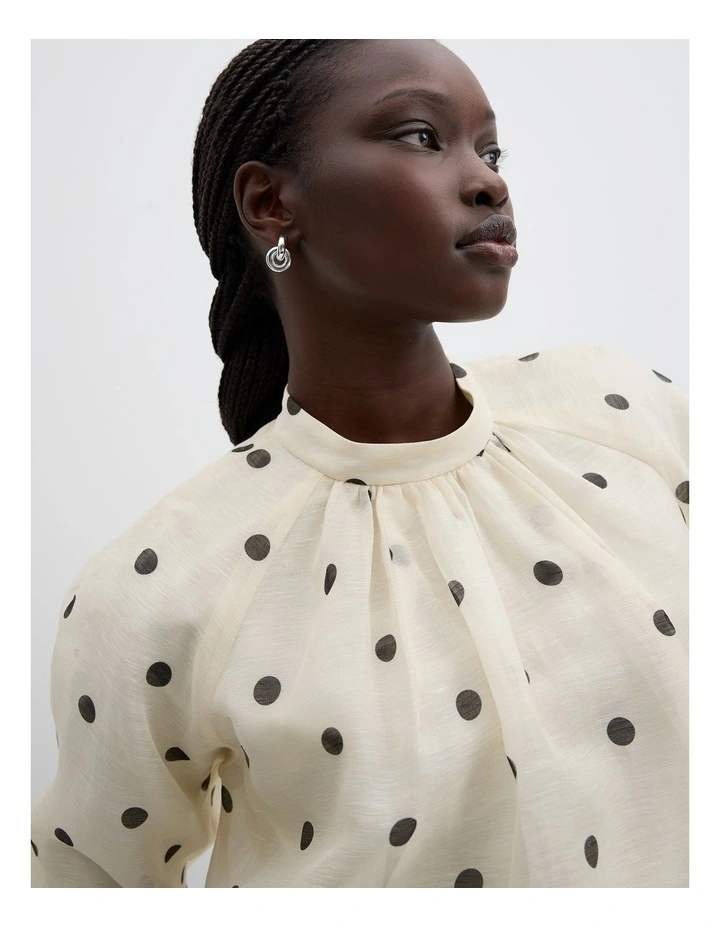 Print Voluminous Blouse in Light Spot image 2