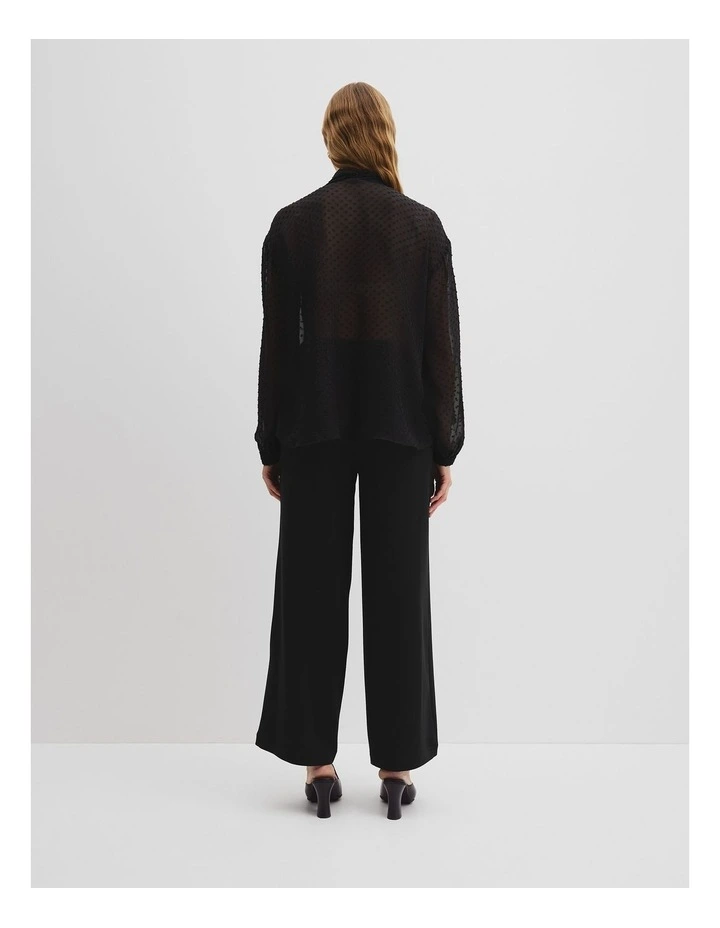 Flock Spot Blouse in Black image 4