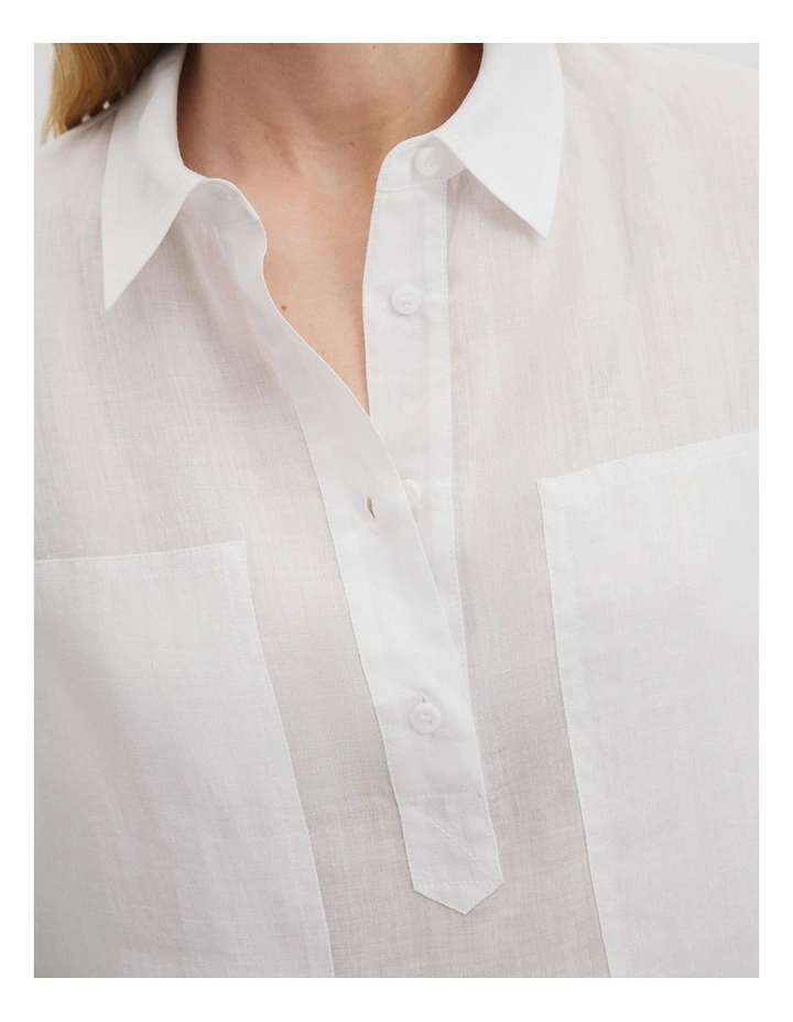 Panelled Crop Popover in White image 2
