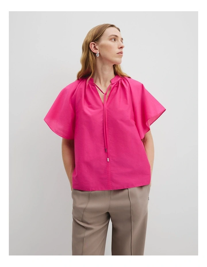 Flutter Sleeve Blouse in Raspberry image 1