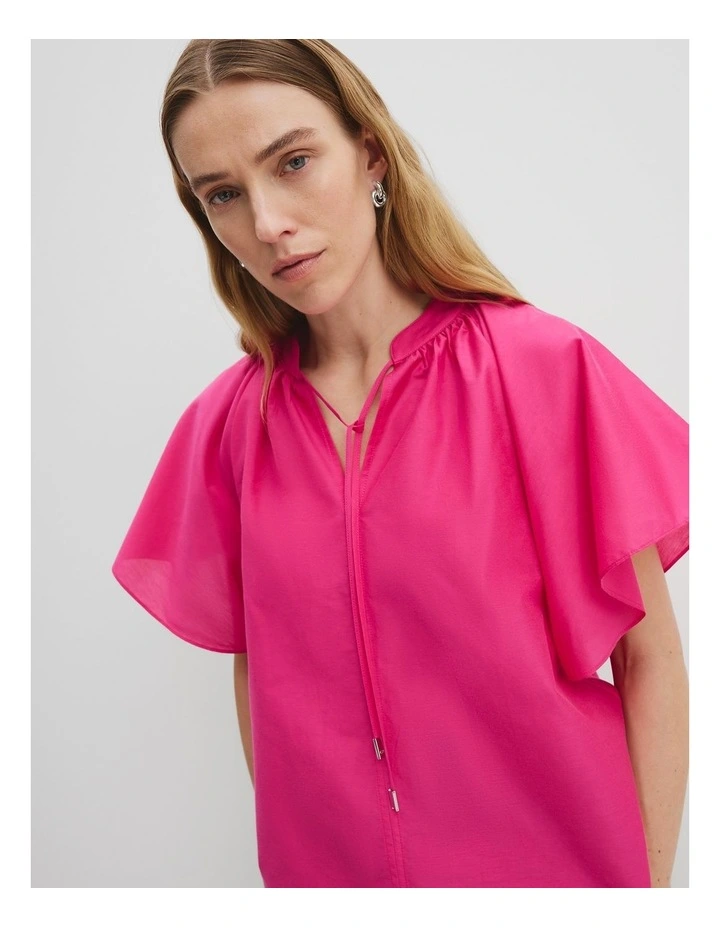 Flutter Sleeve Blouse in Raspberry image 2