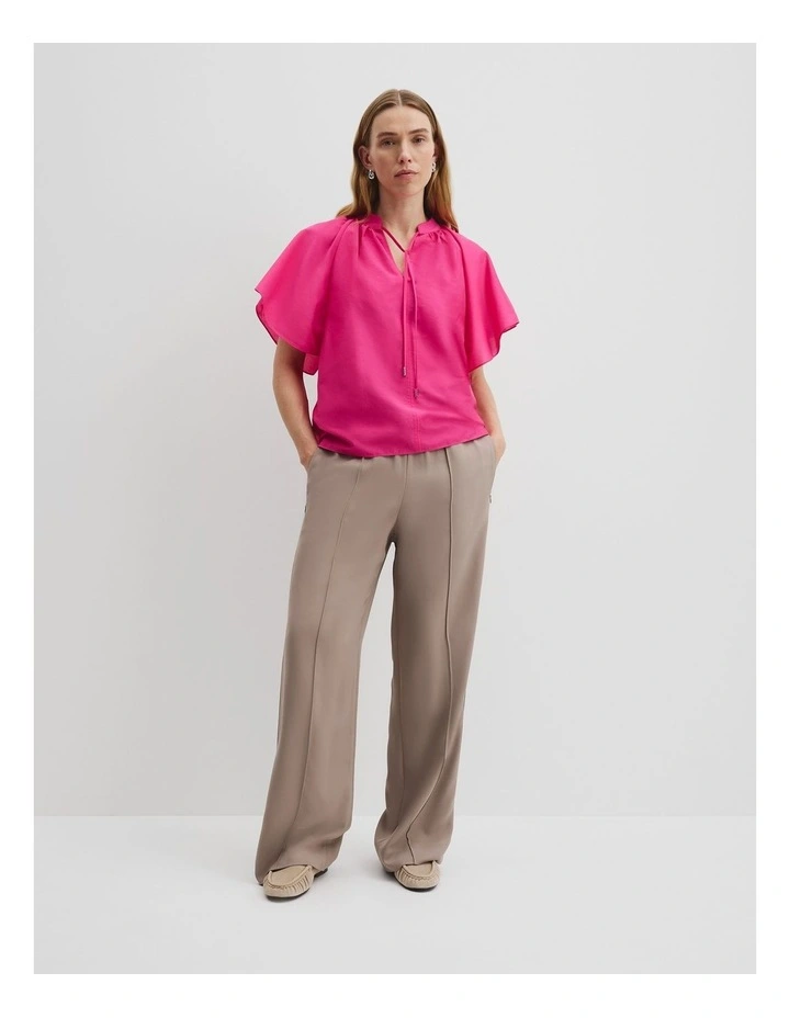 Flutter Sleeve Blouse in Raspberry image 3