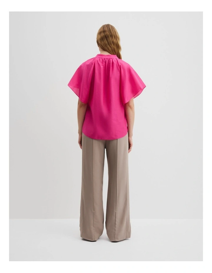 Flutter Sleeve Blouse in Raspberry image 4