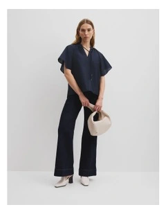 Flutter Sleeve Blouse in Twilight
