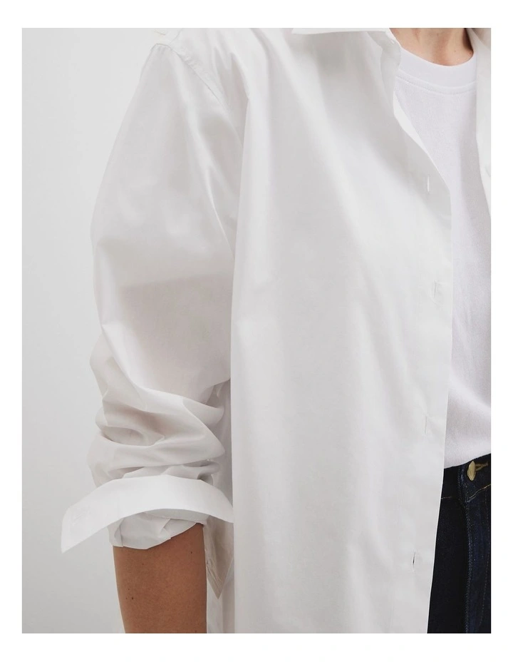 Organically Grown Cotton Poplin Shirt in Antique White image 2