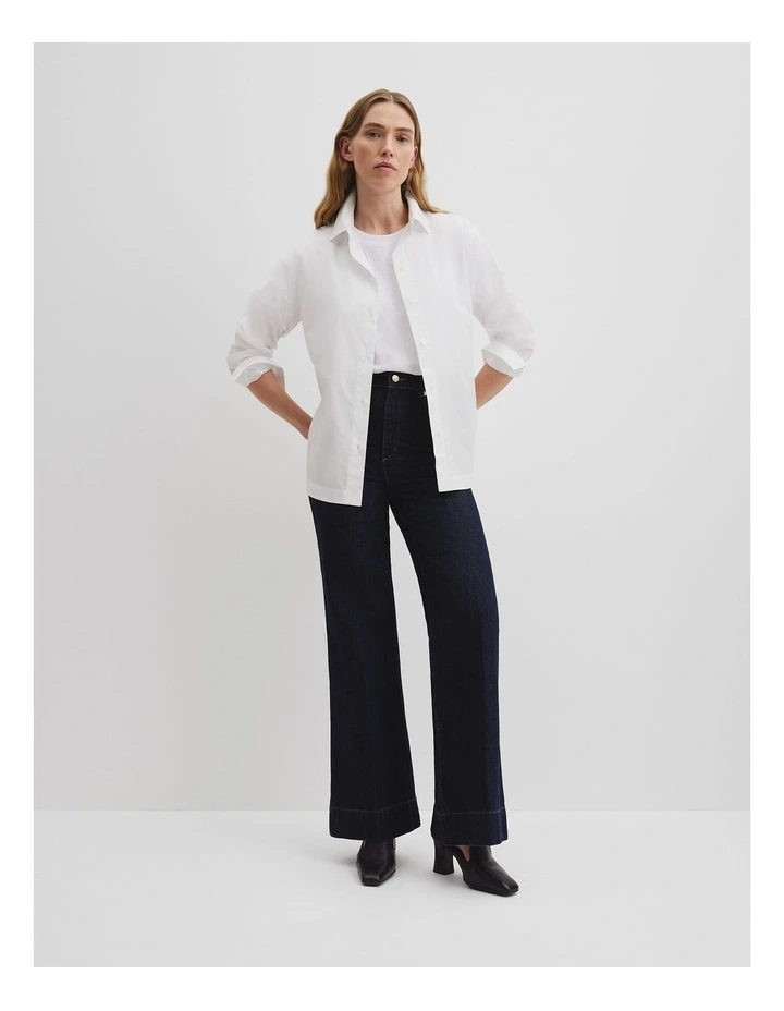 Organically Grown Cotton Poplin Shirt in Antique White image 3