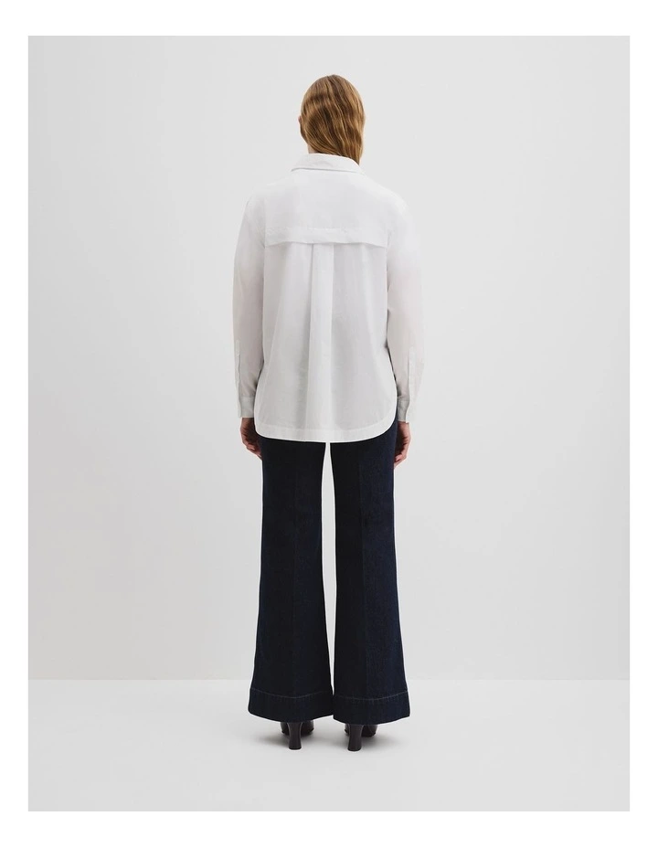 Organically Grown Cotton Poplin Shirt in Antique White image 4