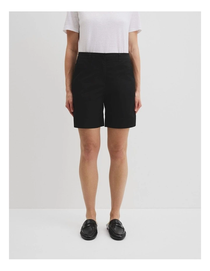Australian Cotton Twill Walk Short in Black image 2