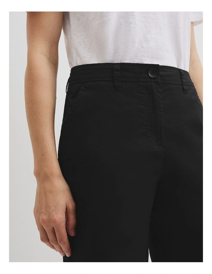 Australian Cotton Twill Walk Short in Black image 3