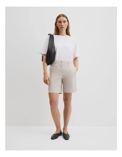 Australian Cotton Twill Walk Short in Stone