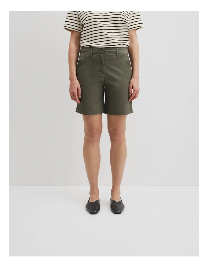 Australian Cotton Twill Walk Short in Khaki image 2