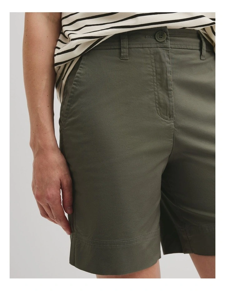 Australian Cotton Twill Walk Short in Khaki image 3