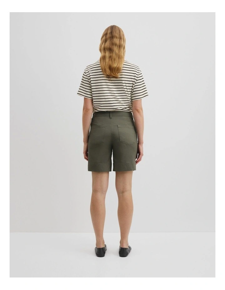 Australian Cotton Twill Walk Short in Khaki image 4