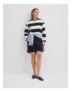 Australian Cotton Twill Walk Short in Ink