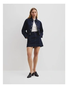 Denim Mini Skirt in Indigo Rinse