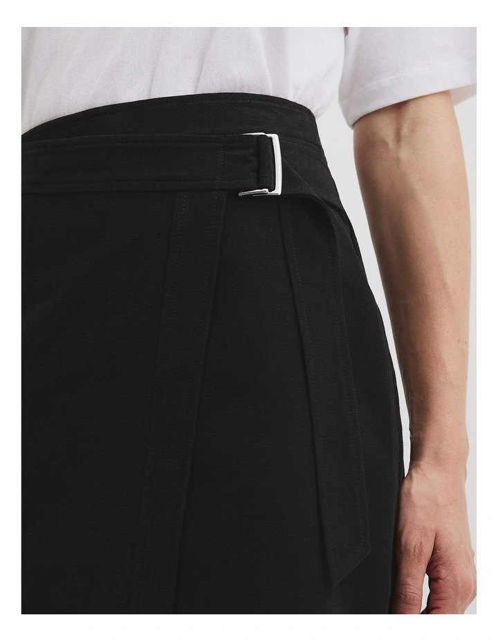 Organically Grown Cotton Wrap Mini Skirt in Black image 3
