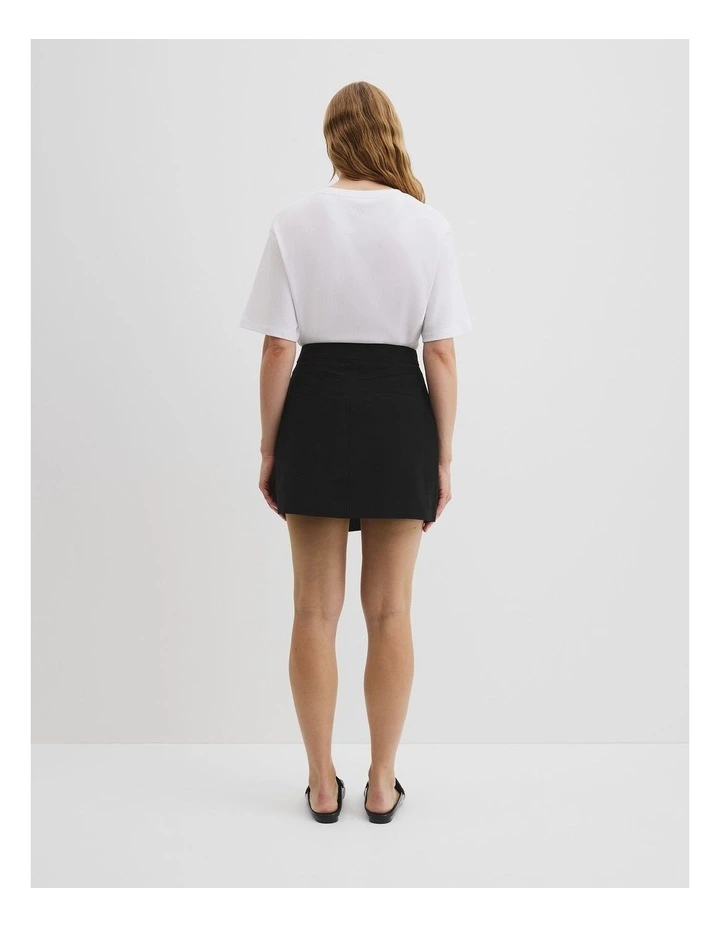 Organically Grown Cotton Wrap Mini Skirt in Black image 4