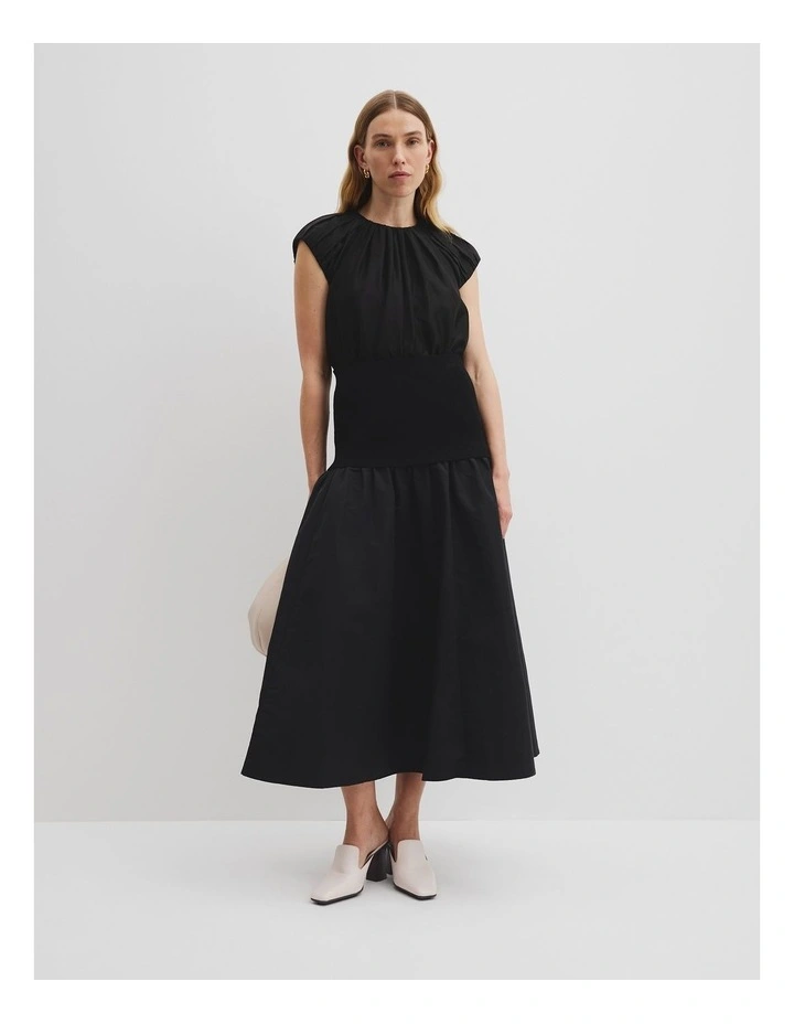 Mix Media Knit Skirt in Black image 1