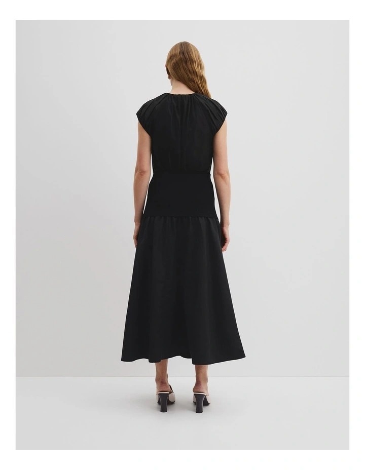 Mix Media Knit Skirt in Black image 4