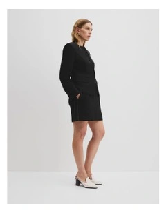 Side Stripe Skirt in Black