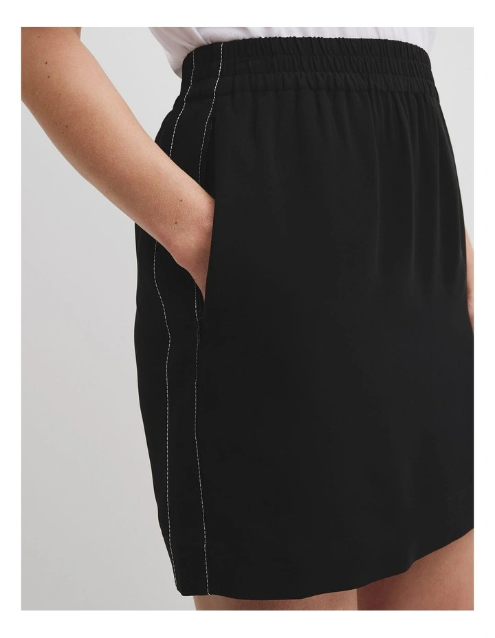 Side Stripe Skirt in Black image 3