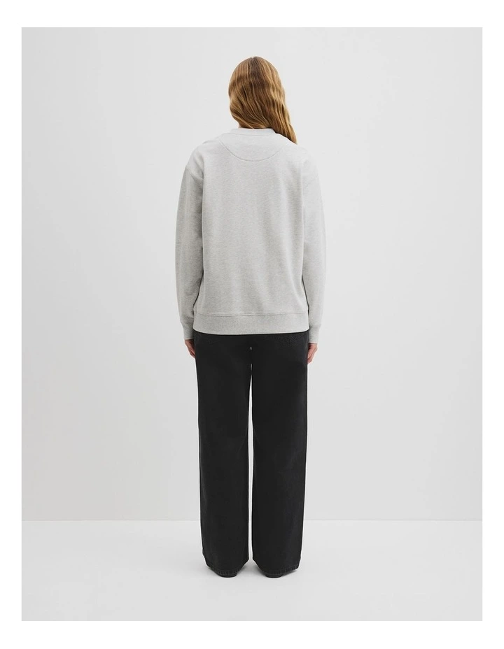 Australian Cotton Logo Sweat in Light Grey Marle image 4