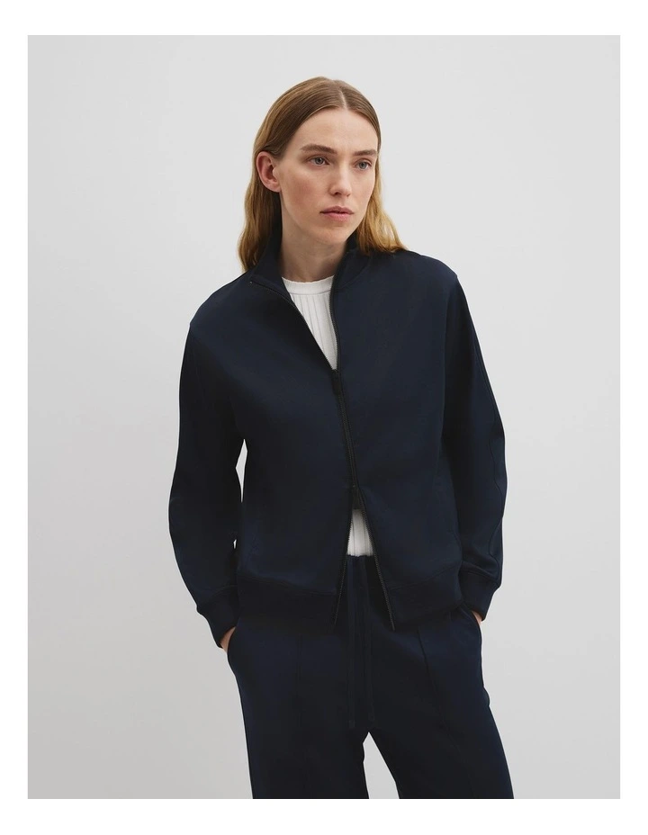 Tricot Sweat Jacket in Navy image 1