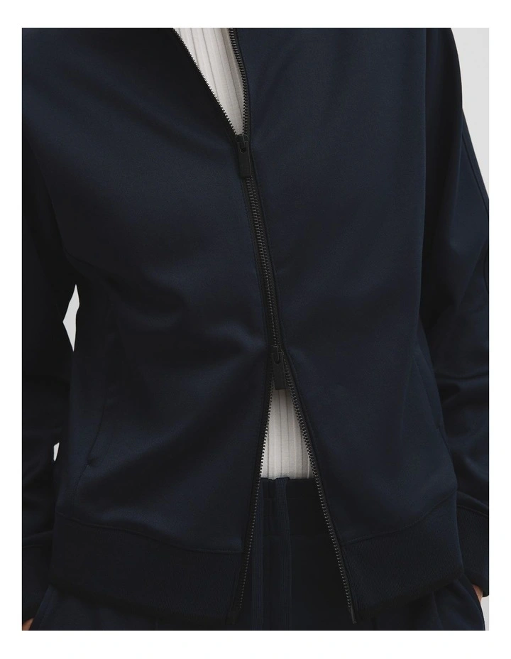 Tricot Sweat Jacket in Navy image 2