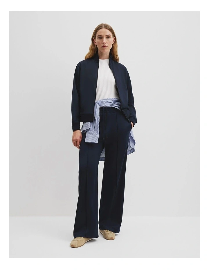 Tricot Sweat Jacket in Navy image 3