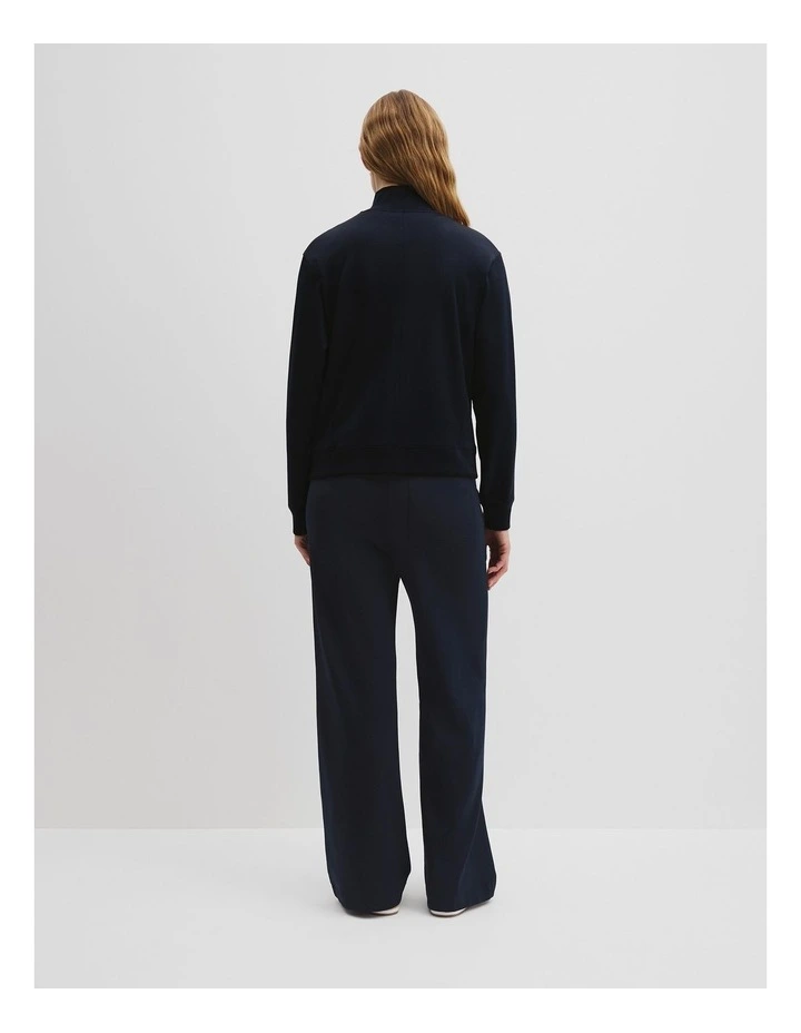 Tricot Sweat Jacket in Navy image 4
