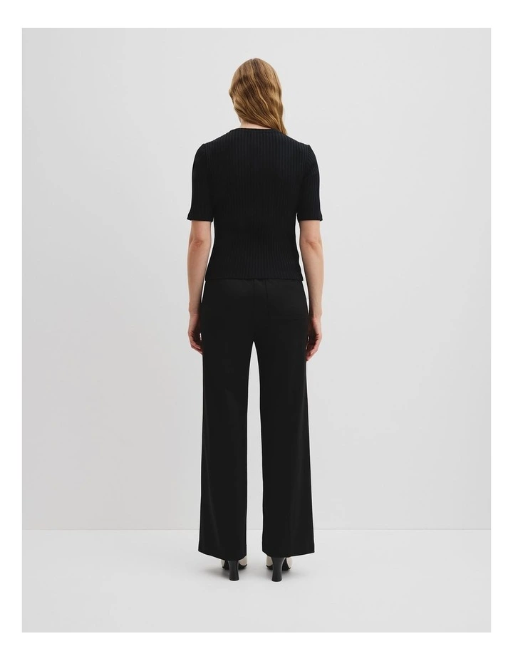 Short Sleeve Rib T-shirt in Black image 4