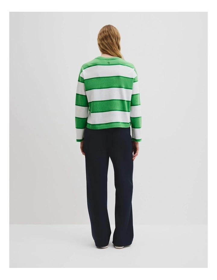 Stripe Crew Long Sleeve T-shirt in Multi image 4