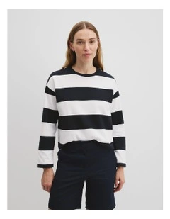 Striped Crew Long Sleeve T-shirt in Multi