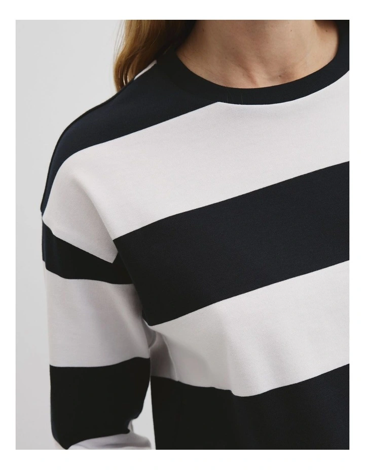 Striped Crew Long Sleeve T-shirt in Multi image 2