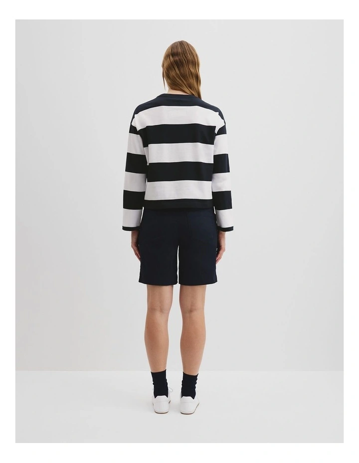 Striped Crew Long Sleeve T-shirt in Multi image 4