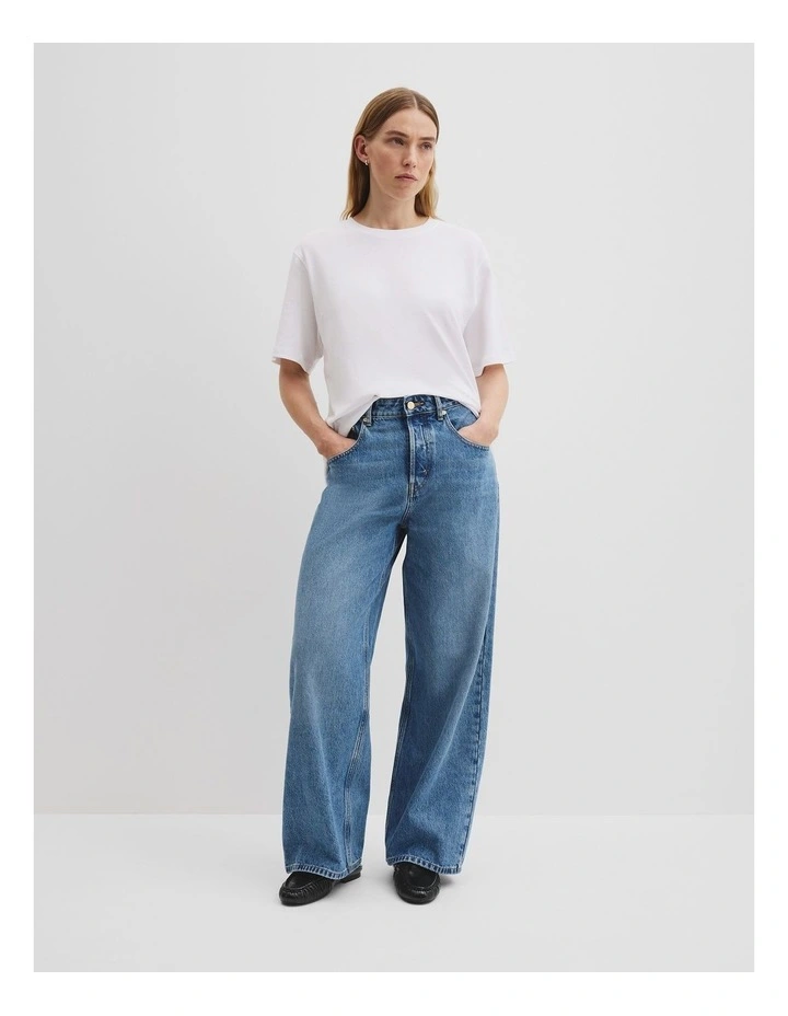 Short Sleeve Relaxed T-shirt in White image 3