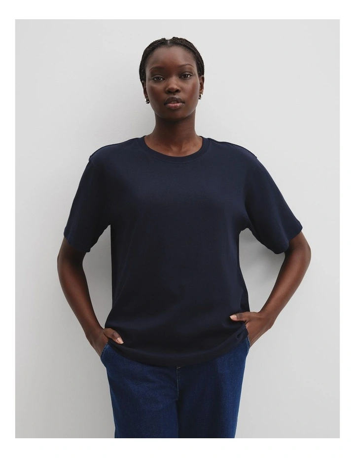 Short Sleeve Relaxed T-shirt in Navy image 1