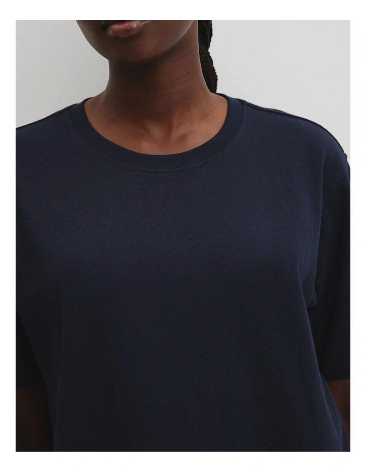 Short Sleeve Relaxed T-shirt in Navy image 3