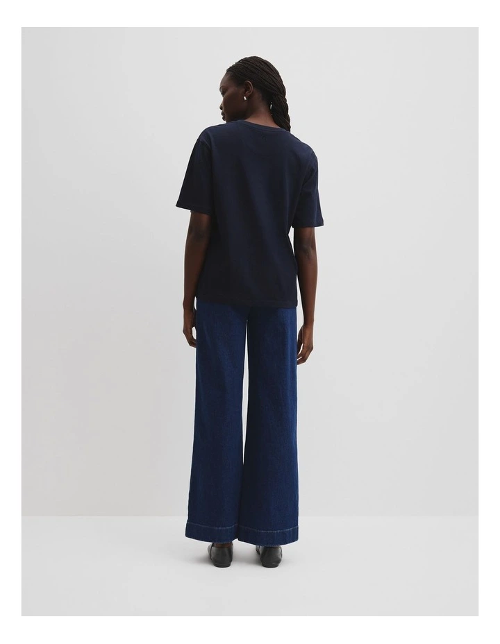 Short Sleeve Relaxed T-shirt in Navy image 4