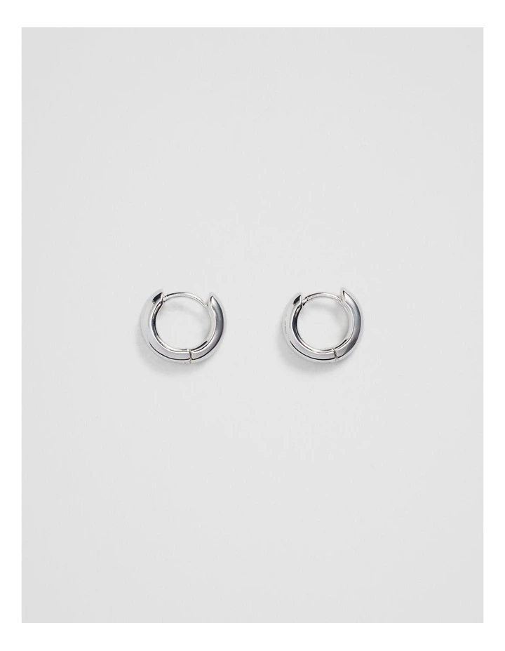 Small Slim Hoop Earring in Silver image 1