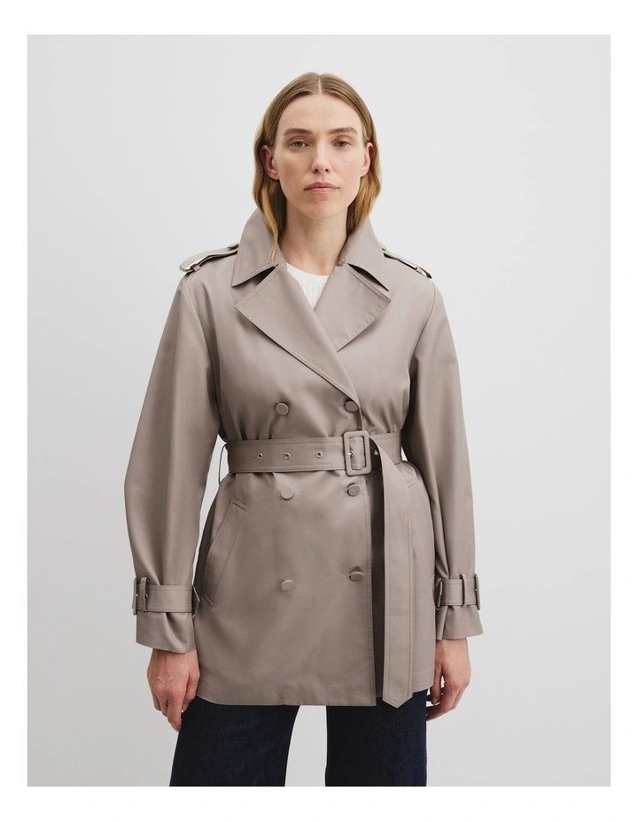 Belted Trench in Taupe image 1