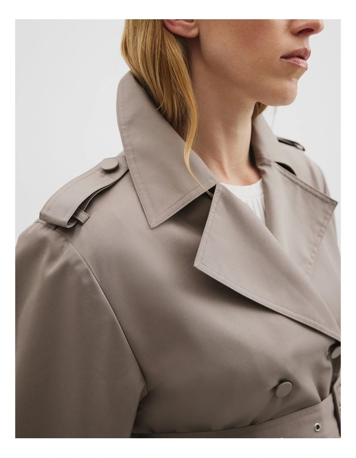 Belted Trench in Taupe image 2