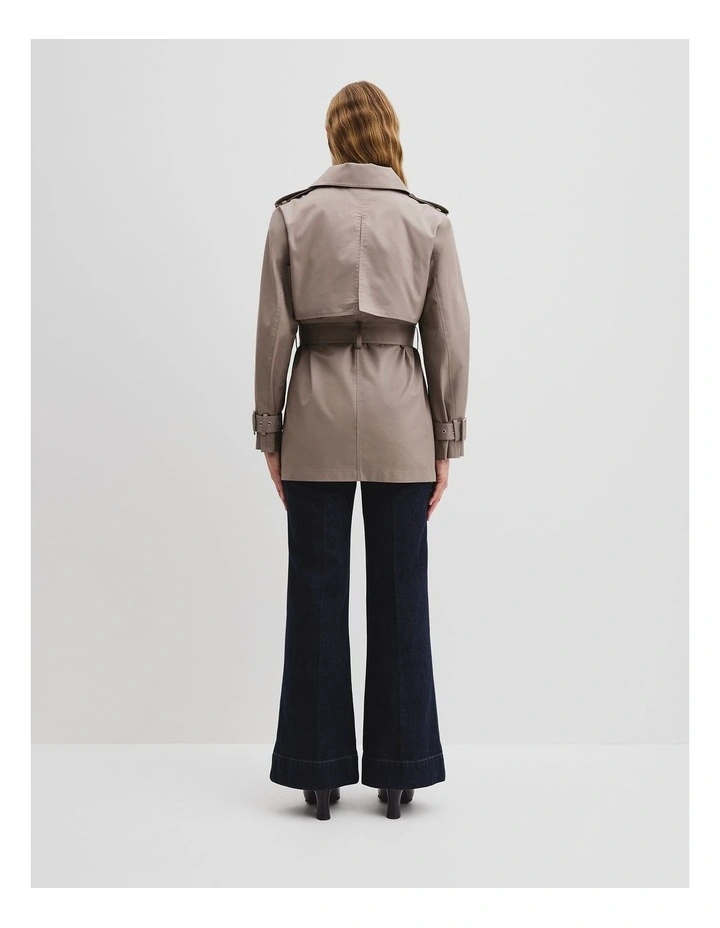 Belted Trench in Taupe image 4