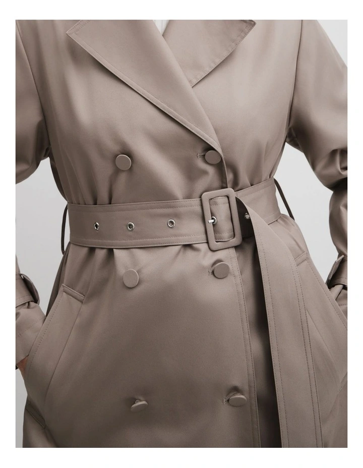 Belted Trench in Taupe image 5