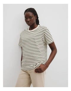 Stripe Australian Made T-shirt in Black Stripe