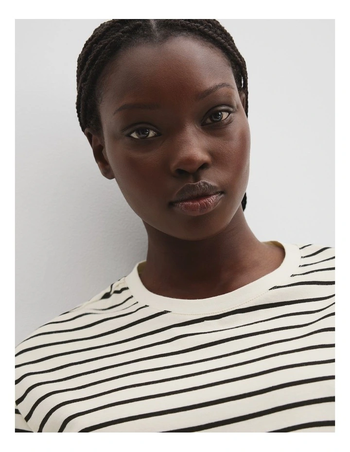 Stripe Australian Made T-shirt in Black Stripe image 2