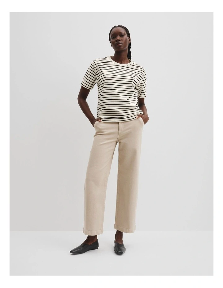 Stripe Australian Made T-shirt in Black Stripe image 3
