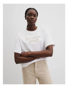 Australian Cotton Monogram T-shirt in White